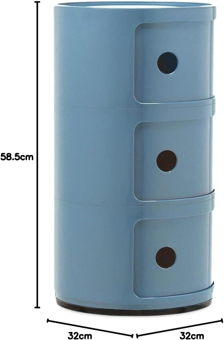 Kartell Componibili, Container 3-fächer, Hellblau 3-fächer Hellblau, 3-fächer Hellblau