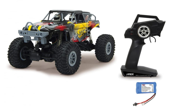 JAMARA 410113 - J-Rock Crawler 1:10 4WD Li-Ion - gesperrte und vom Chassis entkoppelte Achsen, gefed