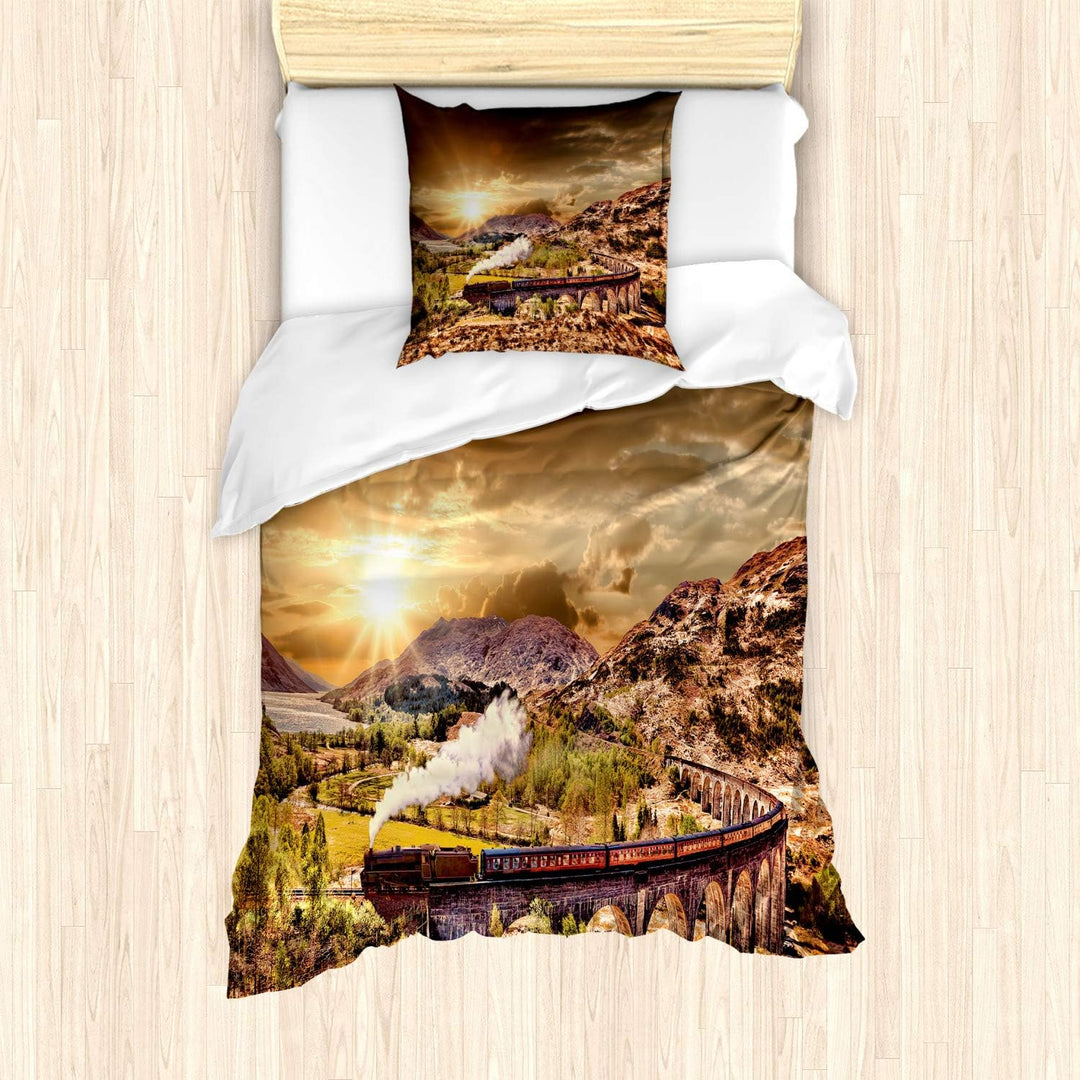 ABAKUHAUS Magier Bettbezug Set für Einzelbetten, Berühmter Bahnhof, Milbensicher Allergiker geeignet