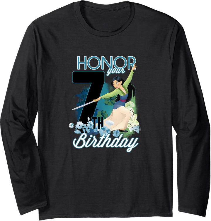 Disney Mulan Portrait Honor Your 7th Birthday Langarmshirt