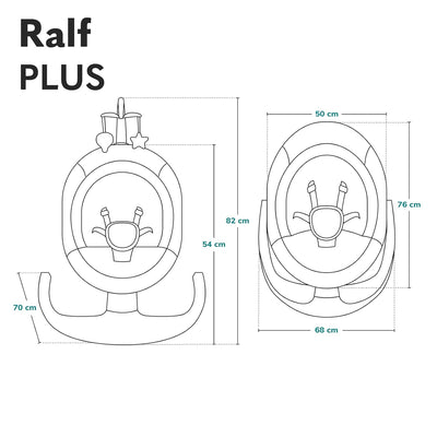 LIONELO Ralf 2in1 Babywippe und Liegestuhl, Fernbedienung, 12 Melodien, zwei Schaukelrichtungen, 5 S