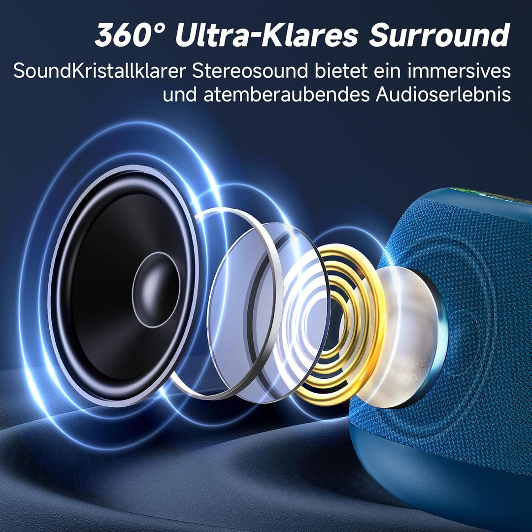 JYX Bluetooth Lautsprecher, 40W Tragbarer Party Lautsprecher mit Bluetooth 5.3, IPX7 Wasserdicht, TW