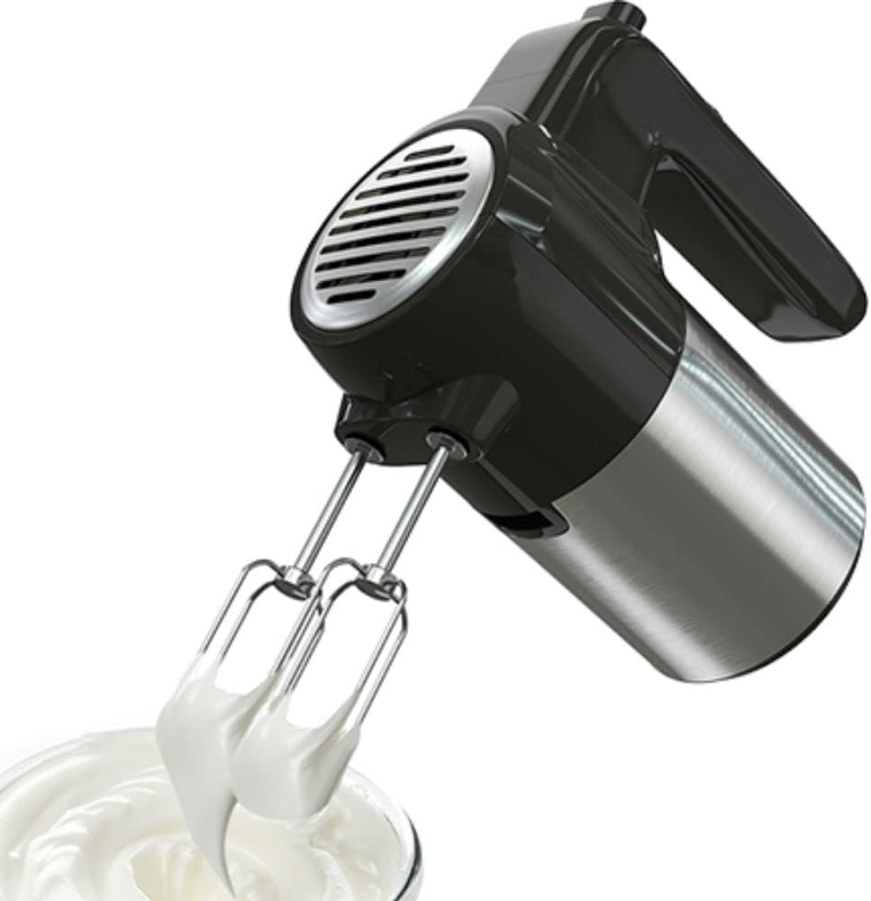 TESLA MX301BX Stabmixer (300 W, 5 Geschwindigkeiten, Turbofunktion, 2 Stäbe, 2 Haken), Rostschwarz
