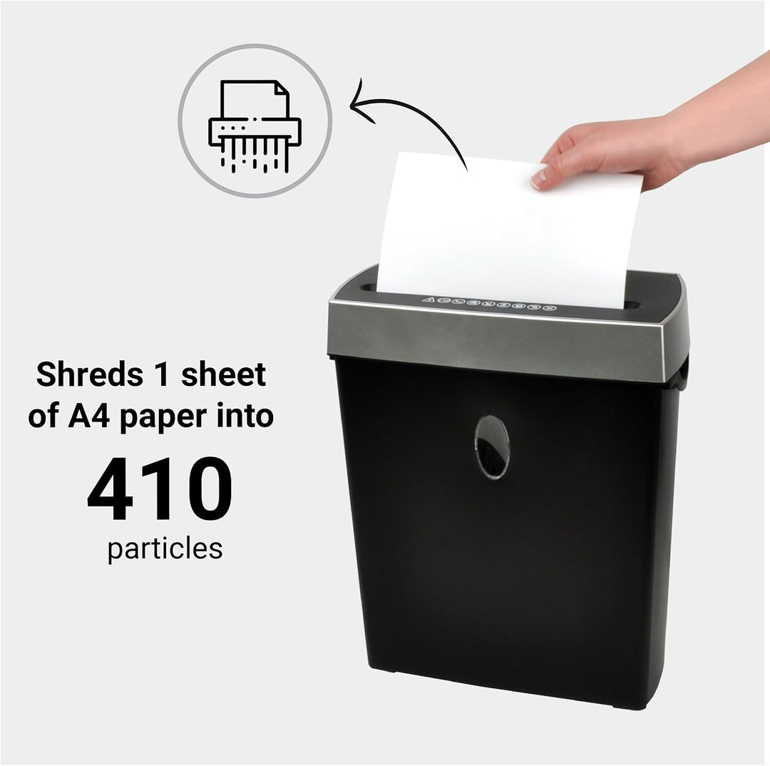 DESQ® Aktenvernichter | 8 Blatt | 4 x 38 mm | P-4 | 11 Liter | DSGVO konform