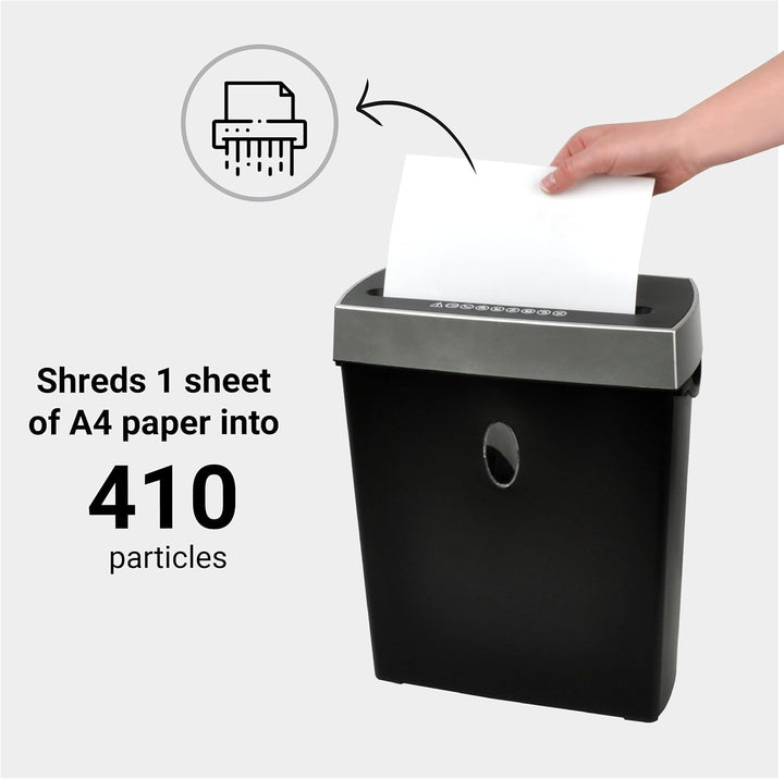 DESQ® Aktenvernichter | 8 Blatt | 4 x 38 mm | P-4 | 11 Liter | DSGVO konform