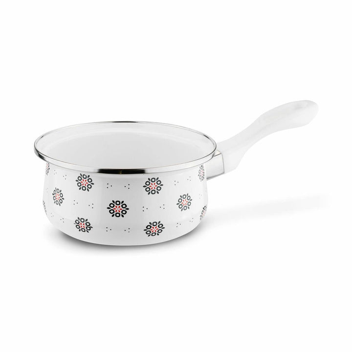 PULLMER Stielkasserolle 1L, Milchtopf, Butterpfännchen, Sossentopf, rustikales Design Milchtopf 1L,