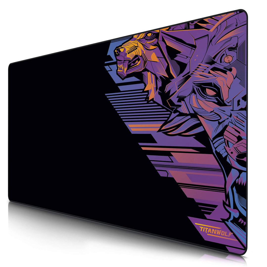 CSL - Übergrösse Mauspad Gaming Titanwolf 1200x600mm - XXXL Mousepad gross mit Motiv - Tischunterlag