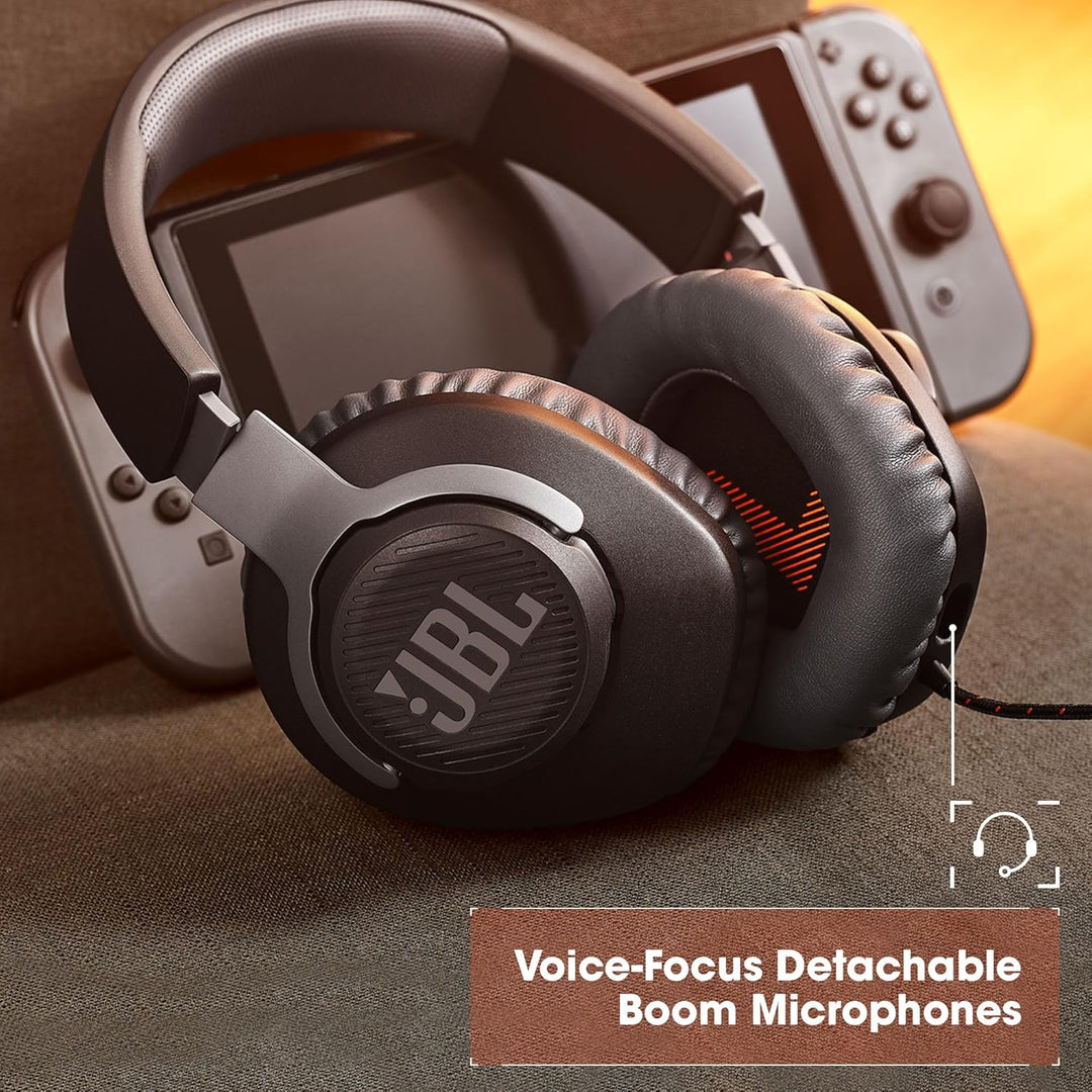 JBL Quantum 100 Over-Ear Gaming-Kopfhörer, kabelgebunden, Schwarz, schwarz