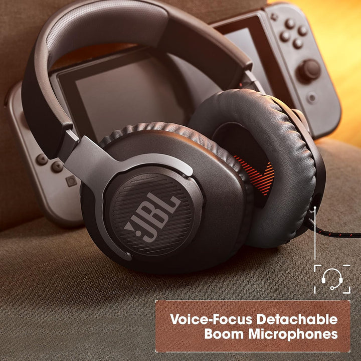 JBL Quantum 100 Over-Ear Gaming-Kopfhörer, kabelgebunden, Schwarz, schwarz