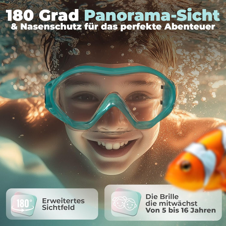 KIDVERSE Schnorchelset Kinder - Taucherbrille mit Schnorchel für Mädchen & Jungen - Taucherbrille mi