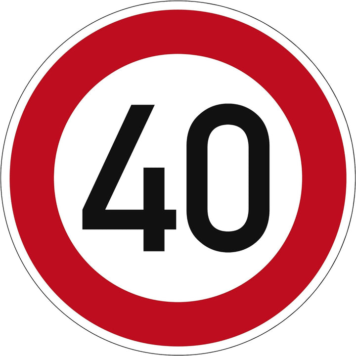 Verkehrszeichen Zulässige Höchstgeschwindigkeit 40 Nr. 274-40 | Ø 420mm, Alu 2mm, RA1 | Original Ver