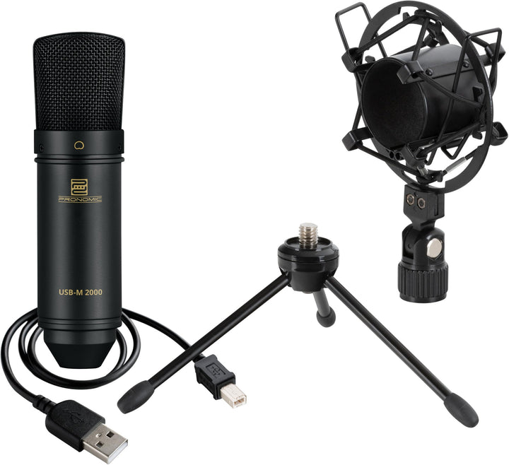 Pronomic USB-M 2000 BK Podcast Kondensatormikrofon - Ideal für Instrumente, Gesang und Sprache - 14
