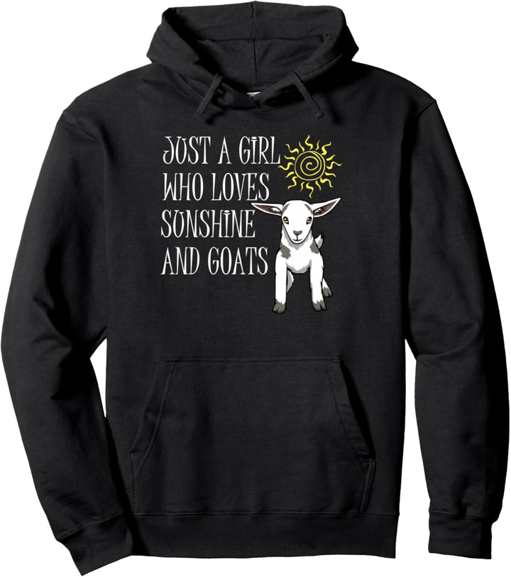 Lustiges Mädchen mag Ziegen Bauernhof Tier Pullover Hoodie