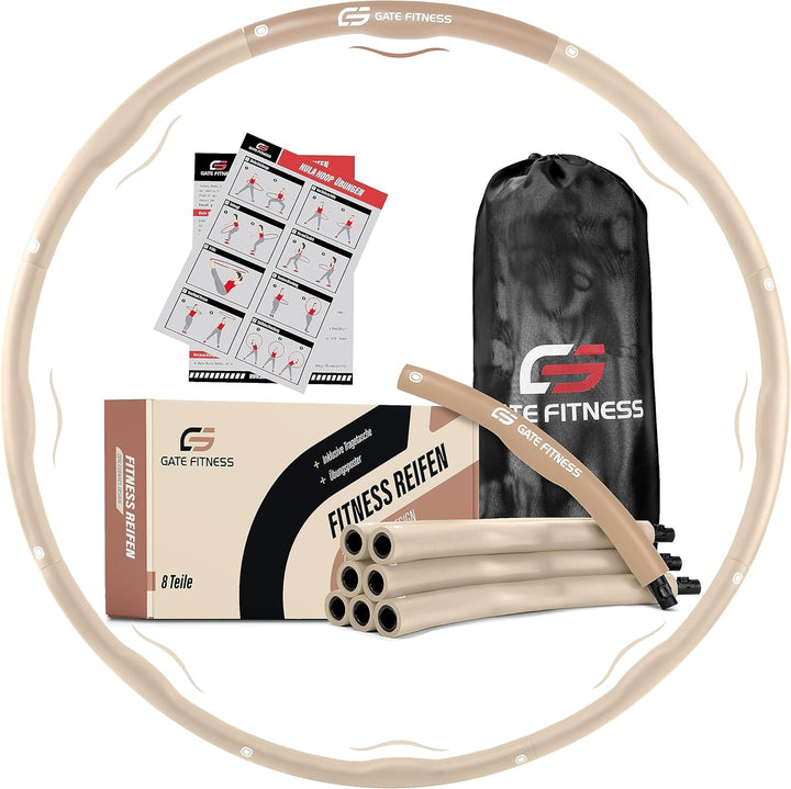 GATE FITNESS Hula Hoop Reifen Erwachsene und Kinder zum Abnehmen [1,2kg / 1,5kg / 2kg] | 6 bis 8 Seg