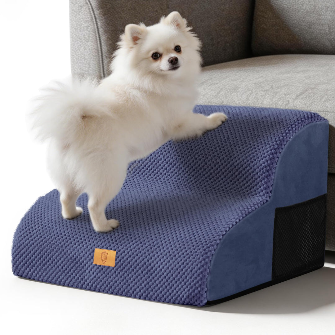 HEVOL Hundetreppe 2 Stufen,40cm Hogh Haustiertreppe Katzentreppe aus Schwamm für Hunde&amp;Katzen,Tragba