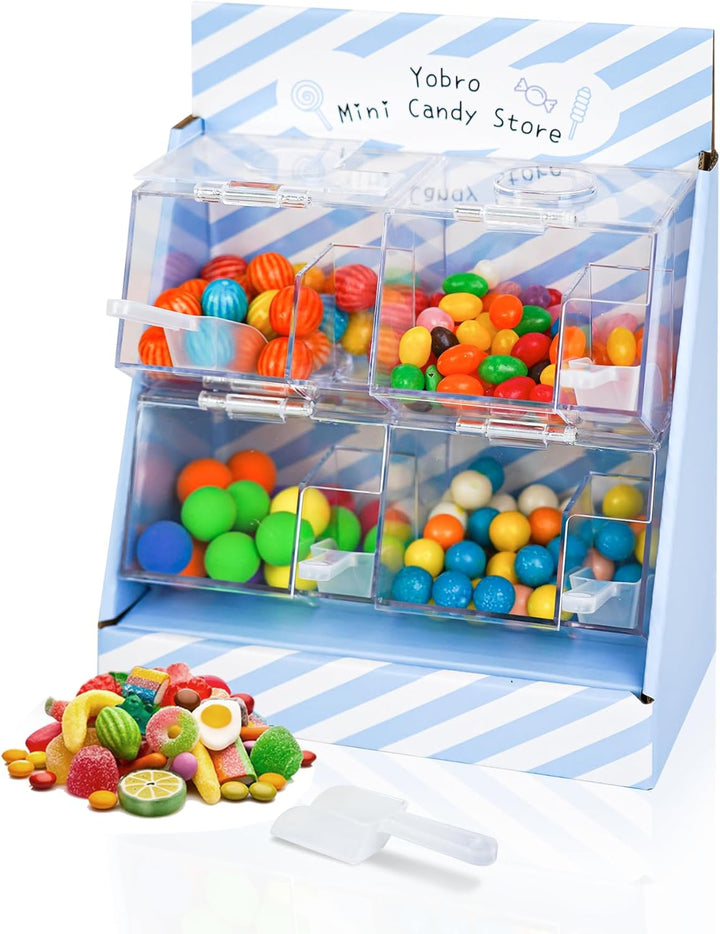YOBRO Mini-Süssigkeitenladen, Retro-Mini-Süssigkeitenspender, Süssigkeiten-Bar, Snack-Spender mit Sc