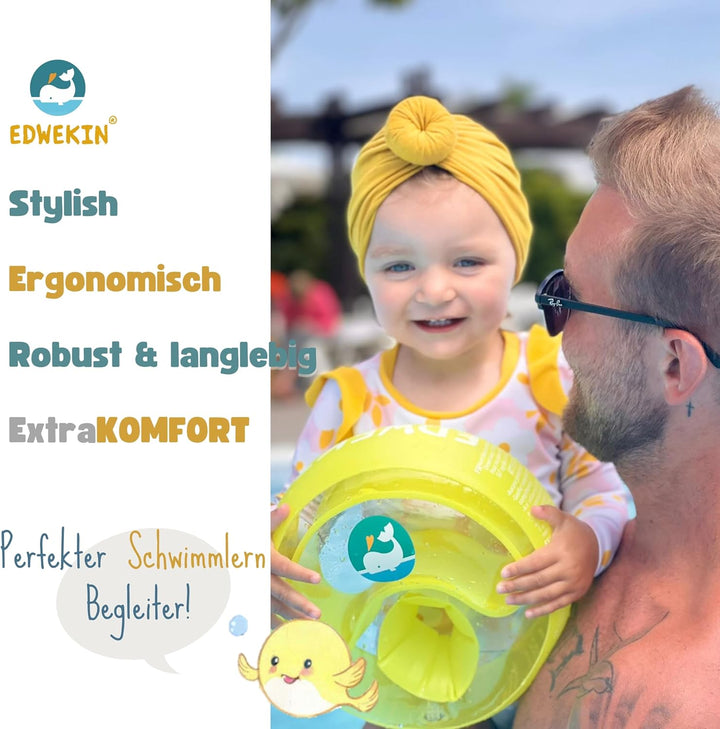 EDWEKIN® Premium Schwimmflügel für Kinder (1–6 Jahre) | TÜV geprüft, extragrosse Luftkammern | Perfe