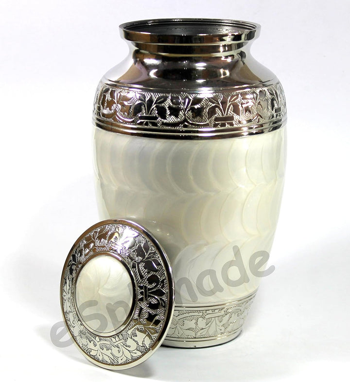 eSplanade Brass Cremation urn Memorial Container Jar Pot | Metal urns | Burial urn | Brass urn (Weis