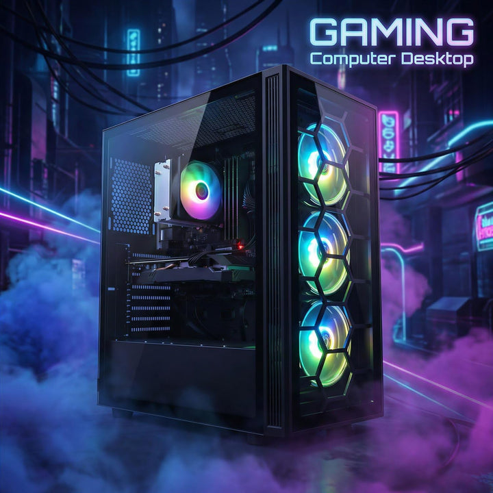 STGsivir Gaming PC, GeForce RTX 2060 Super 8GB GDDR6,Ryzen 5 5500 bis zu 4.2 Ghz,32G DDR4,1TB SSD,WL