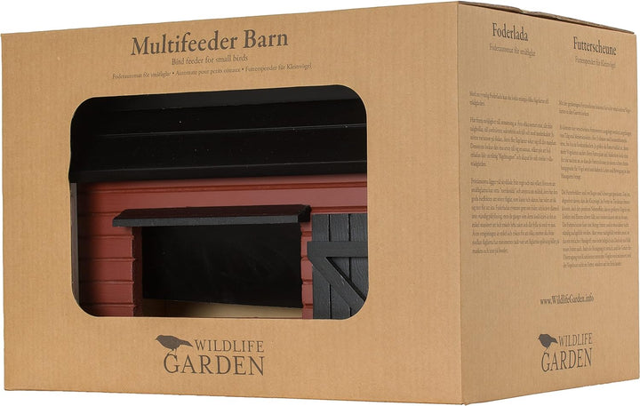 Wildlife Garden WG221 Futterscheune Rot - Vogelfutterhaus aus Holz
