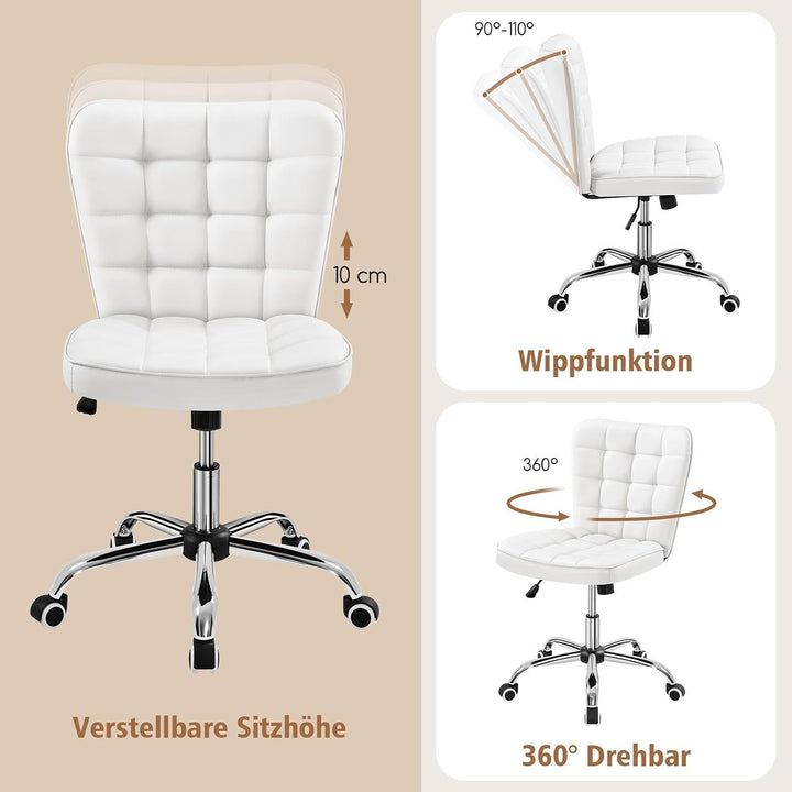Yaheetech Bürostuhl Schreibtischstuhl Ergonomisch Drehstuhl höhenverstellbar Kosmetikhocker Chefsess