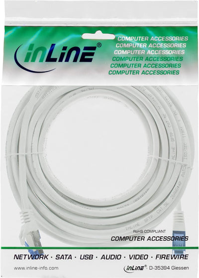 InLine® Patchkabel, Cat.6A, S/FTP, TPE flexibel, weiss, 15m