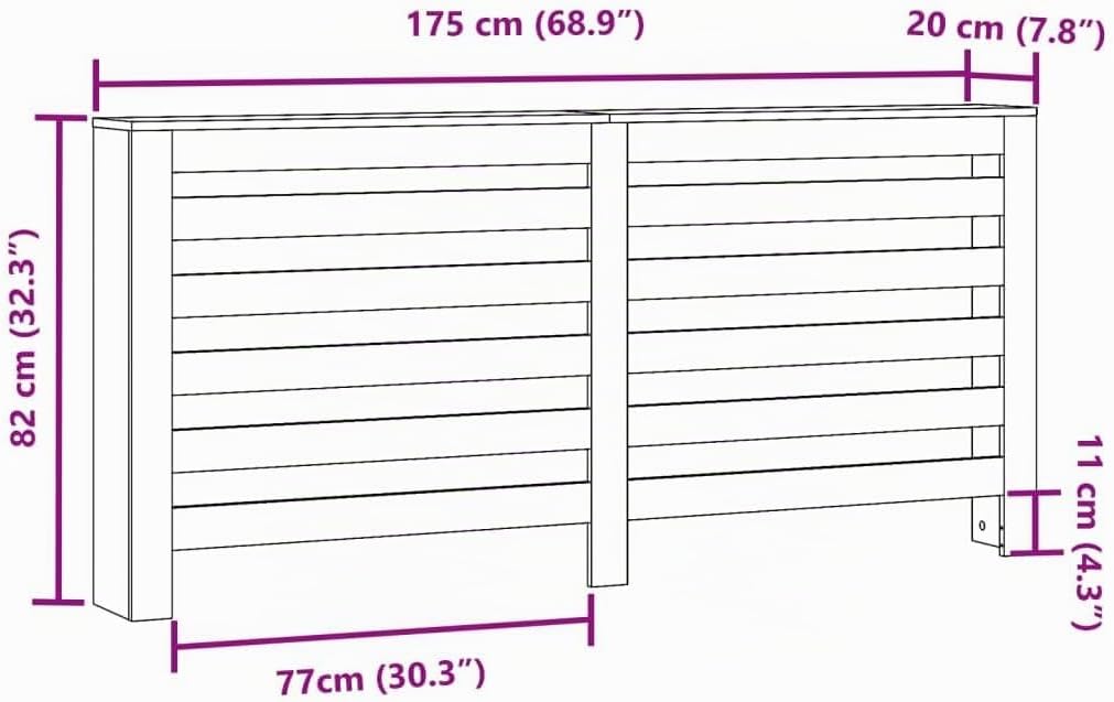 vidaXL Heizkörperverkleidung, Heizungsverkleidung Modernes Latten-Design, Heizkörperabdeckung für Wo