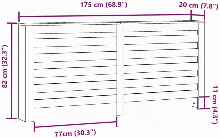 vidaXL Heizkörperverkleidung, Heizungsverkleidung Modernes Latten-Design, Heizkörperabdeckung für Wo