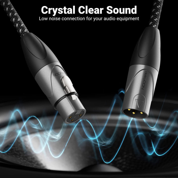 deleyCON 15m Mikrofonkabel XLR Stecker auf XLR Busche (Studio Qualität, OFC Kupfer) - Für Mikrofone,