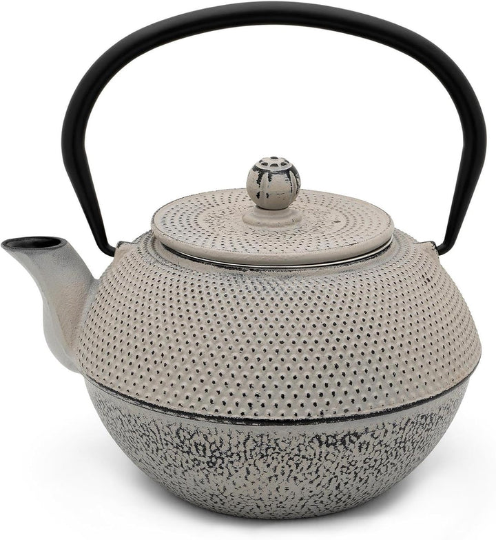 Bredemeijer Asia Teekanne Gusseisen Set 1.1 Liter - grauer Teekessel & Edelstahl-Filter-Einsatz für