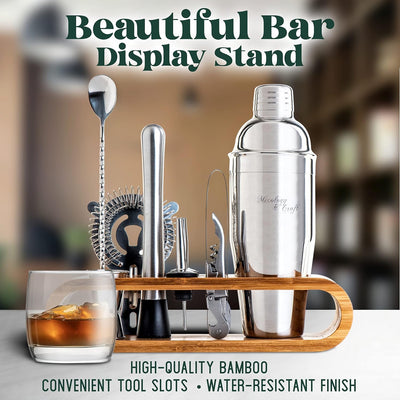 Mixology & Craft Cocktail Set (10-TLG.) - Edles Cocktail Shaker Set mit Shaker aus Edelstahl und Bar