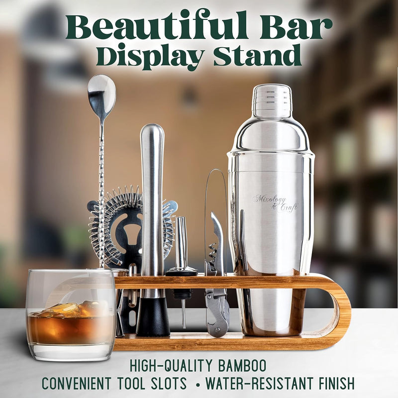 Mixology & Craft Cocktail Set (10-TLG.) - Edles Cocktail Shaker Set mit Shaker aus Edelstahl und Bar