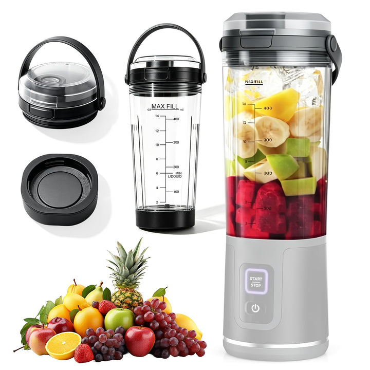 Ninja Blast Tragbarer Mixer Ersatzteile Zubehör 530ml: Becher mit Trinköffnung Deckel &amp; Untere Kappe