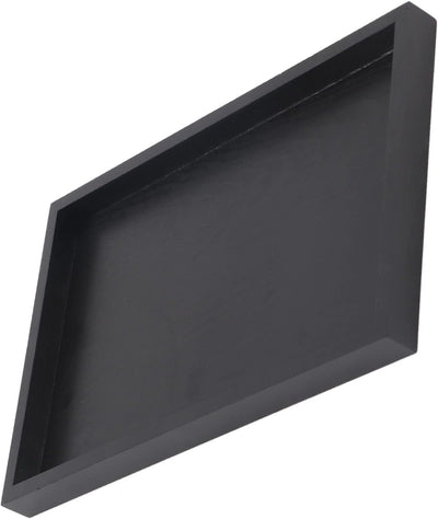 Raguso Rechteckform Tablett Schwarz Massivholz Tee Tablett Kaffee Snack Essen Mahlzeiten Mehrzweck-S