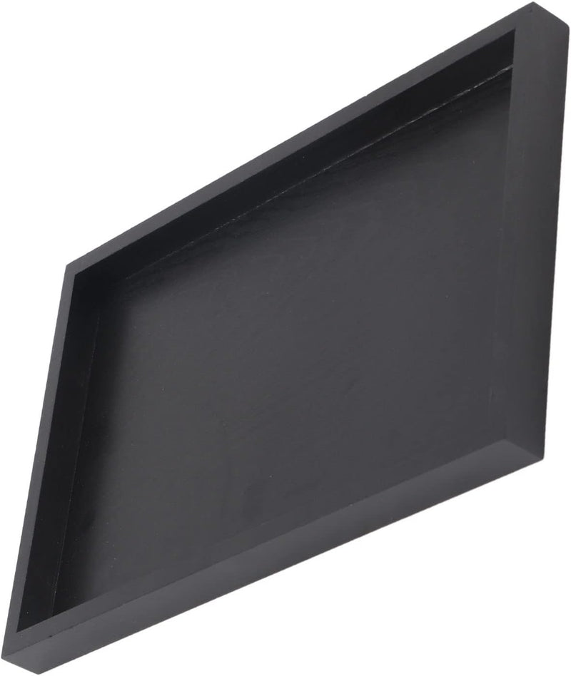 Raguso Rechteckform Tablett Schwarz Massivholz Tee Tablett Kaffee Snack Essen Mahlzeiten Mehrzweck-S