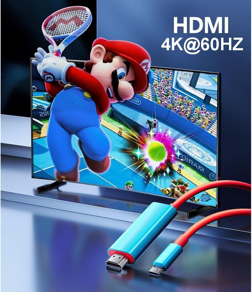 Switch Dock for Nintendo Switch OLED, 2 in 1 Switch TV Adapter with 4K HDMI Cable, Type C 100W Charg