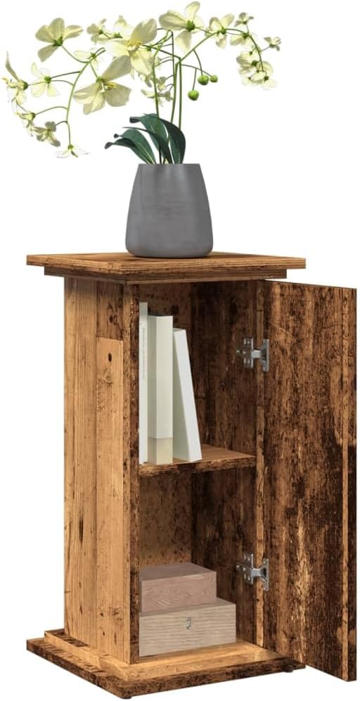 Generisch Postament mit Stauraum Altholz-Optik 31x30x60 cm Holzwerkstoff,Heim &amp; Garten,Rasen &amp; Garte