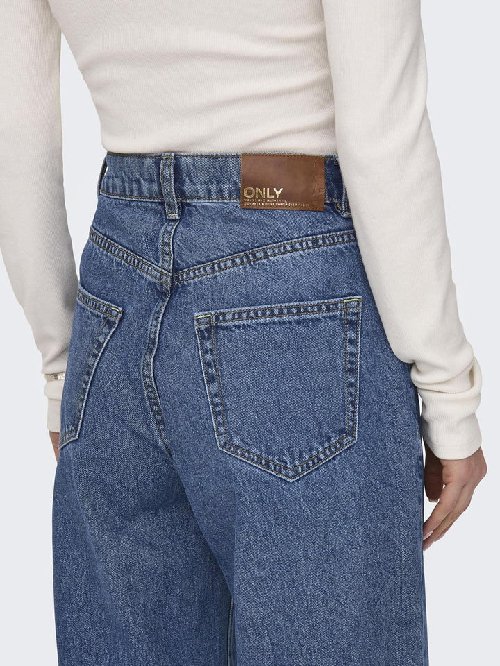 ONLY Female Jeans mit weitem Bein ONLHOPE Hohe Taille Weiter Beinschnitt Jeans 25W / 30L Medium Blue