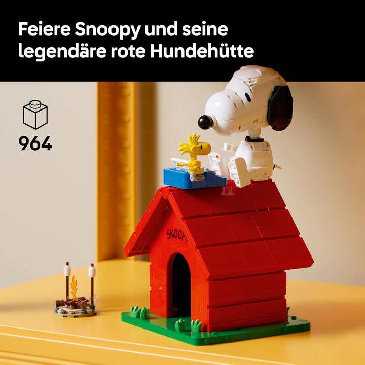 LEGO Ideas Peanuts: Snoopys Hundehütte - Modellbau für Erwachsene Snoopy und Woodstock Figuren - DIY