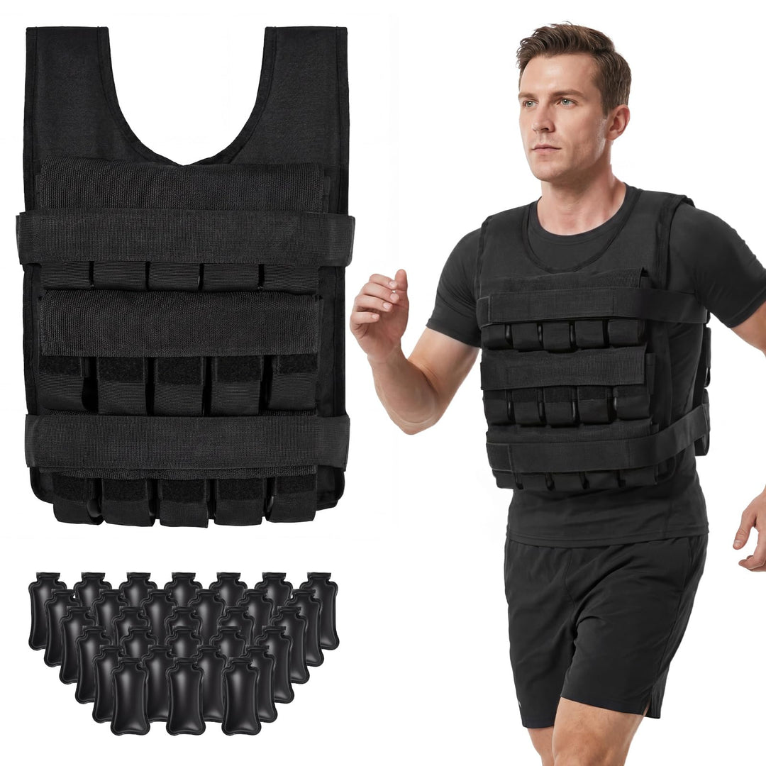 COSTWAY Gewichtsweste 20/30 kg, Brustgrösse Verstellbar, Trainingsweste mit abnehmbaren Eisensandsäc