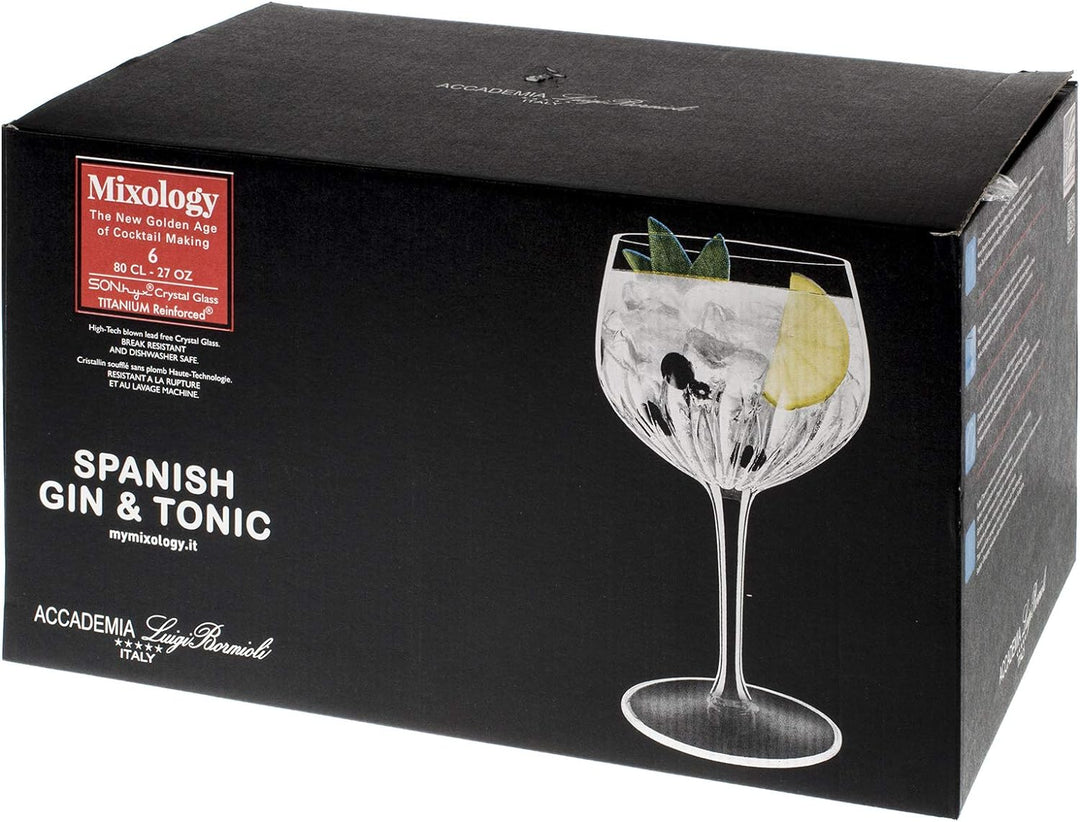 Luigi Bormioli 12464 Mixology Spanish Gin und Tonic Kelch, Cockatilglas, 800ml, Kristallglas, transp