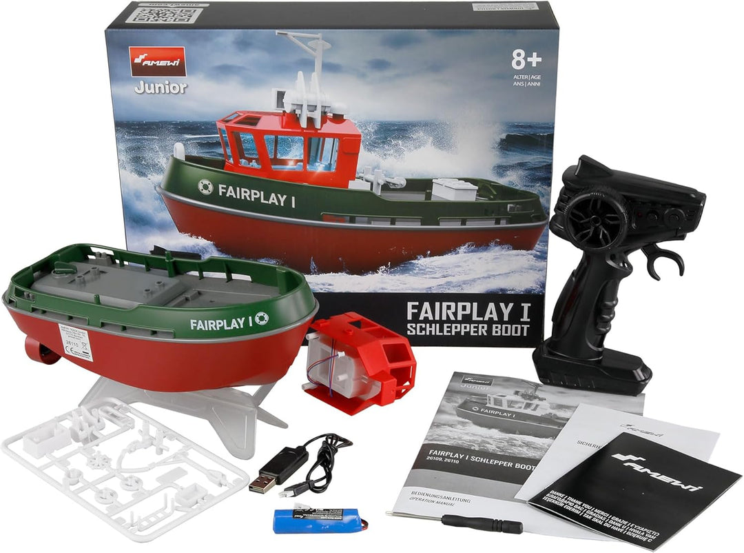 Amewi Fairplay I Schlepper Boot 15km/h 1:72 RTR grün, grün
