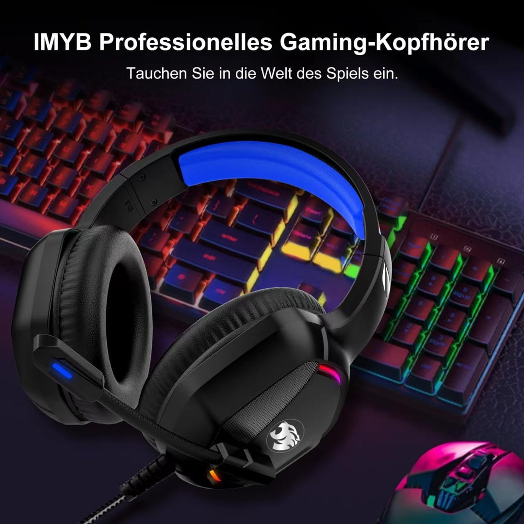 IMYB A36 Gaming Headset mit Mikrofon für Pc, Xbox One Series X/s, Ps4, Ps5, Switch, Stereo Surround