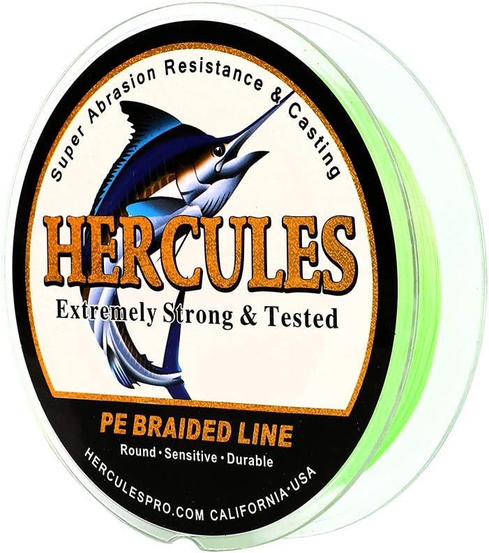 HERCULES Super Cast 100m - 2000m Yards Geflochtene Angelschnur 10lb - 300lb Test für Salzwasser Süss