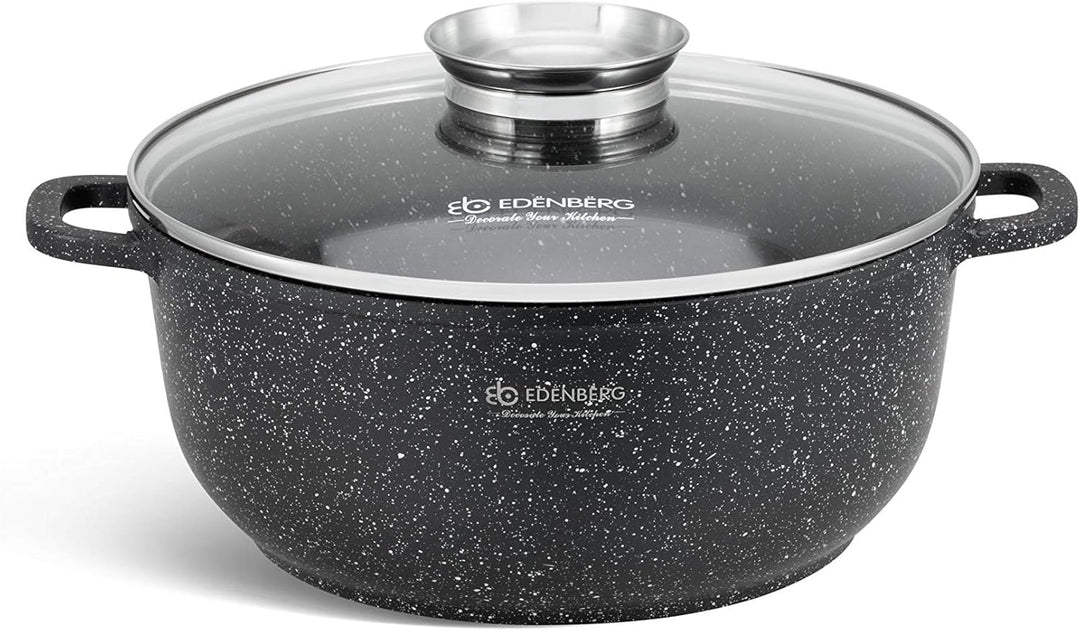 Edenberg Marmor-Keramik-Töpfen - Ideal für Gas-, Elektro-, Halogen-, Keramik- und Induktionsherde (E
