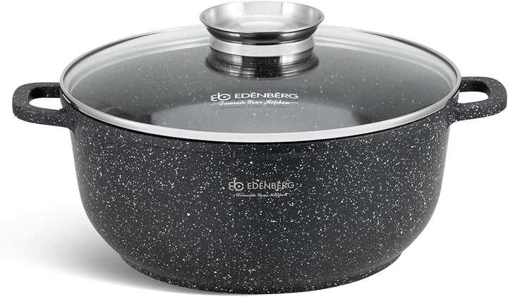Edenberg Marmor-Keramik-Töpfen - Ideal für Gas-, Elektro-, Halogen-, Keramik- und Induktionsherde (E