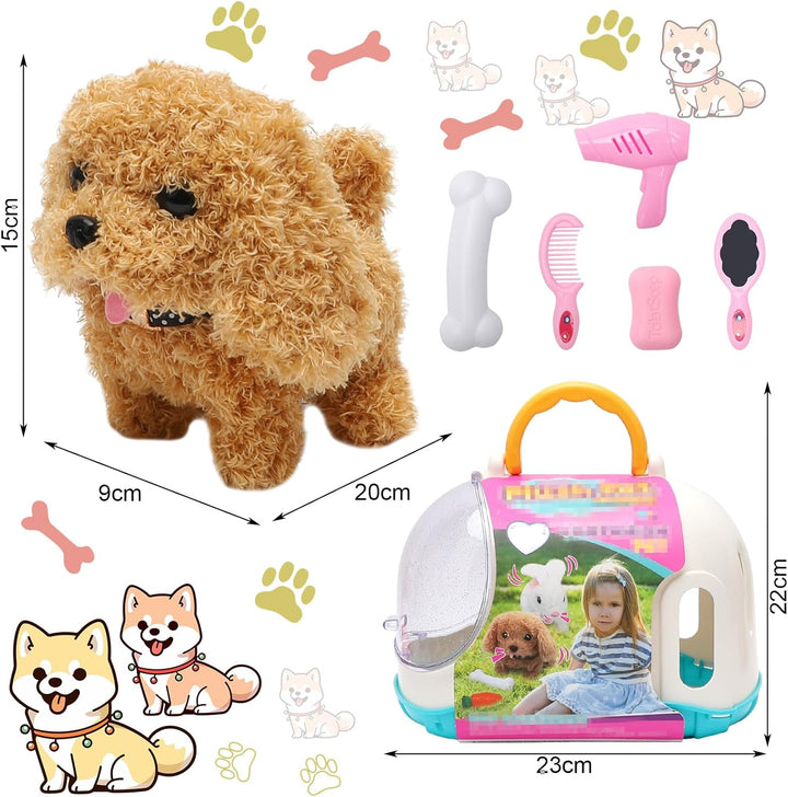 RANJIMA Hund Spielzeug, Hund der Läuft und Bellt Kuscheltier Interaktives Spielzeug Elektronische Ha