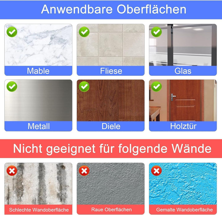 Charfia 16 Stück 15kg (Max) Selbstklebend Haken Extra Stark, Grosse Klebehaken Transparent Haken Sel