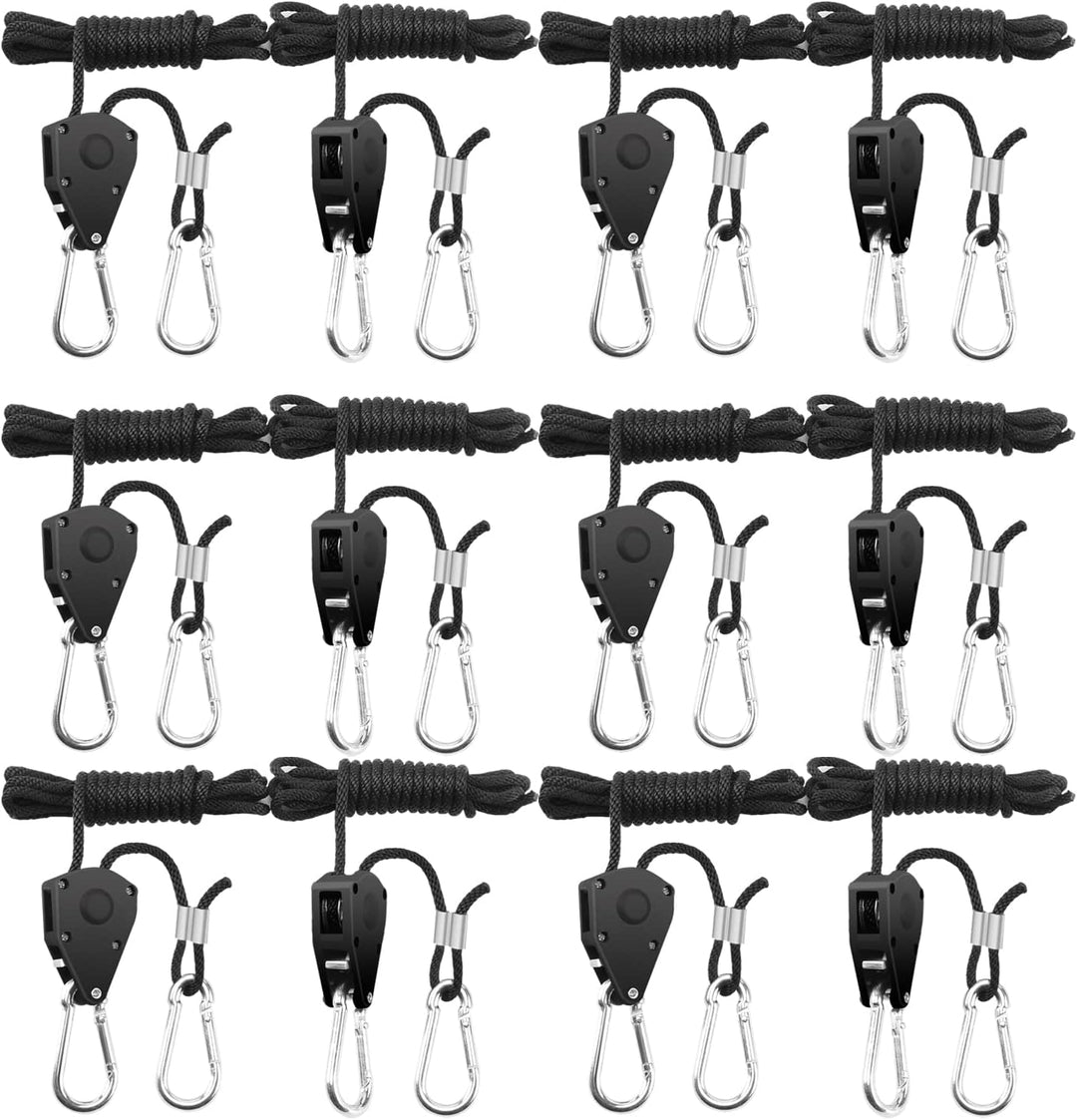 6 Paar（12 Stück） 1/8 Zoll Ratchet Hanger Heavy Duty Einstellbare Ratsche Seil Aufhänger für Grow Lig