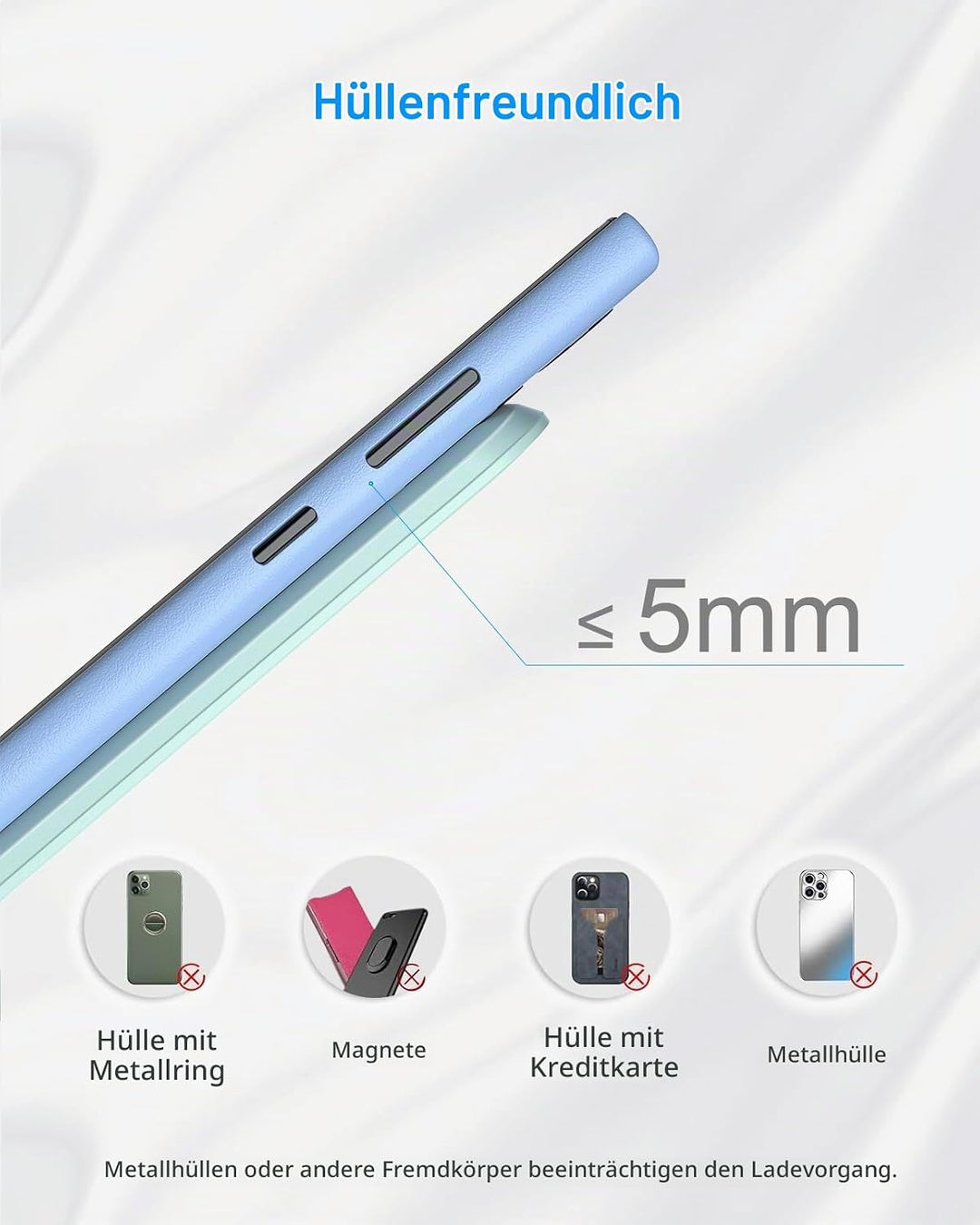 NANAMI Fast Wireless Charger mit 20W PD Netzteil, 15W Induktive Ladestation | Für iPhone 17/16/15/14